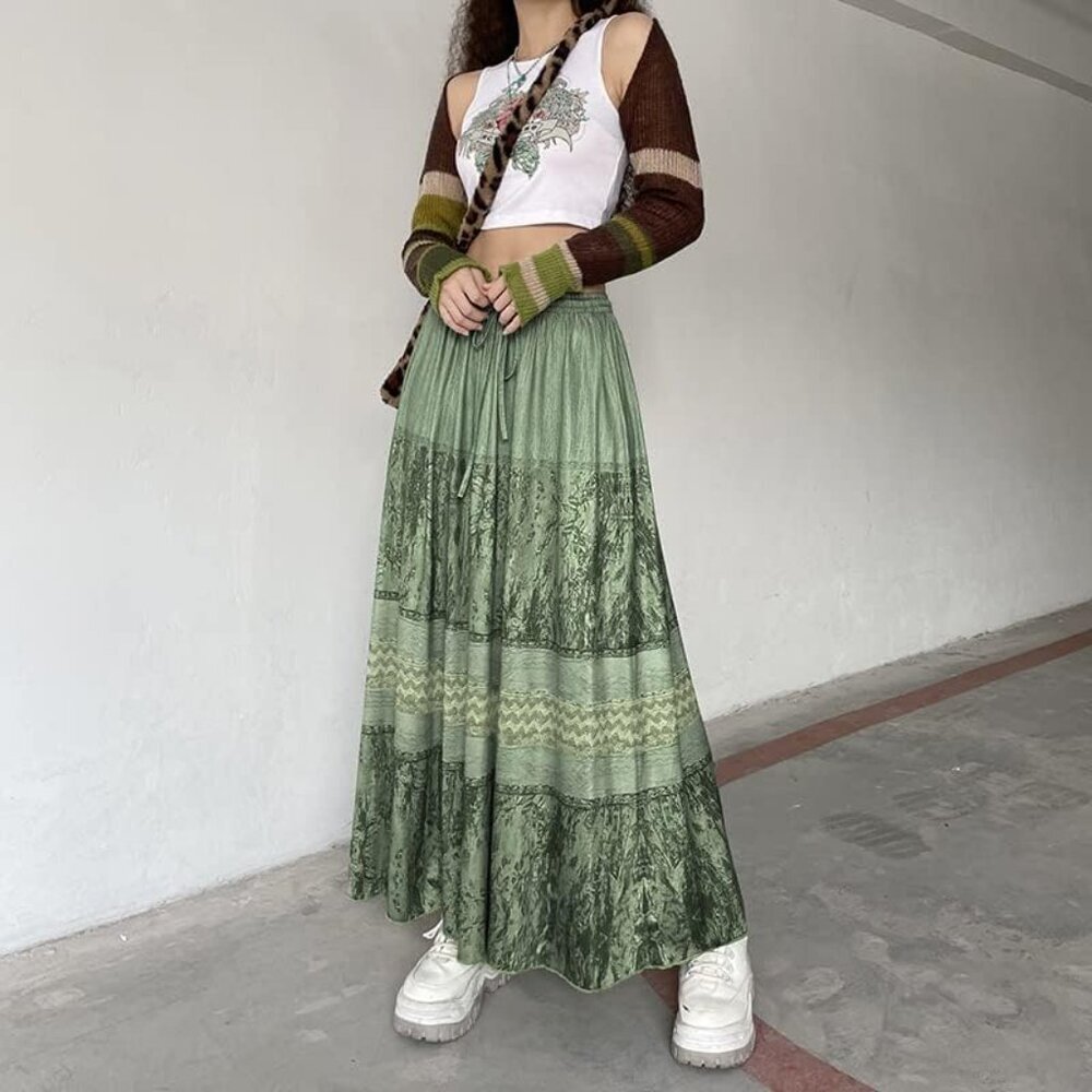 Grunge Fairycore Clothes Alt Aesthetic Peasant Skirt 90s E-Girl Harajuku Cottage - Picture 5 of 5